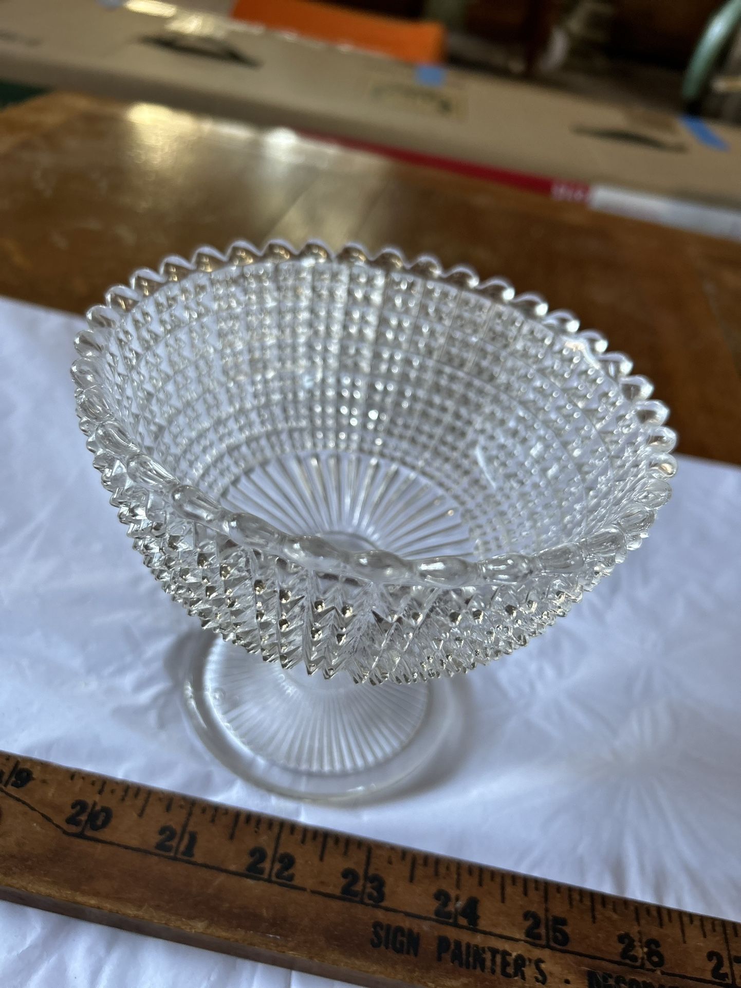 Vintage cut glass compote
