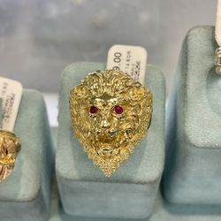 14k Lion Head Ring Desg