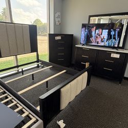 Queen Bed Frame + Dresser + Chest- Minor Damage 