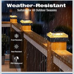 6pk IP65 Dusk to Dawn Fence Post Lights for Wood, Vinyl and PVC Deck Posts