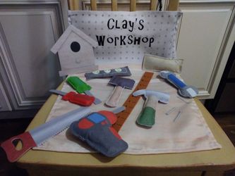 Kids personalized Felt tool work bench $20