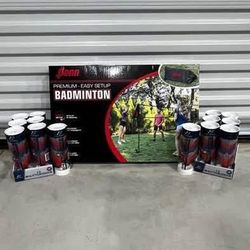 NEW IN BOX Badminton Net & 14 Sleeves (84) Shuttlecocks/Birdies - OUTDOOR SUMMER SPORTS