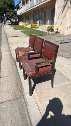 Free Louis C Sherman Leather Antique Chairs on Curb