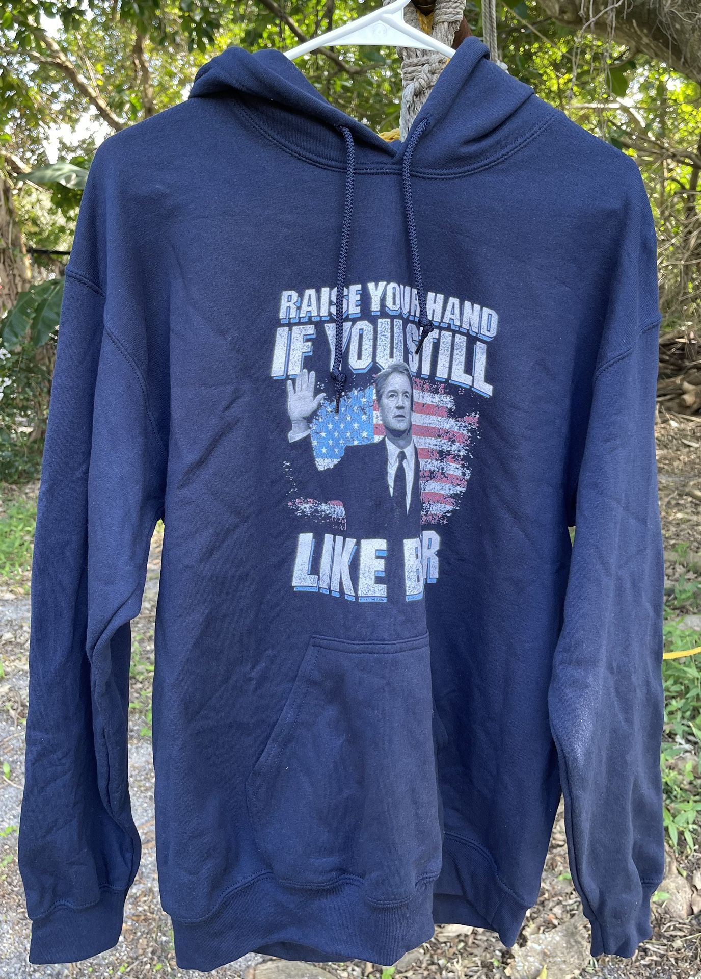 George W. Bush Navy Blue “Raise Your Hand If You Still Like Beer” Graphic Hoodie