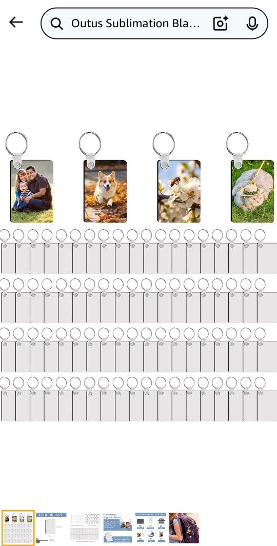 Outus Sublimation Blanks Keychains Board Christmas Ornaments DIY MDF Heat Transfer Keychains Double-Sided Pendants Blank Keychains for Sublimation Key