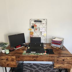 Metal Base Writing Desk- See pictures for details on Dimensions