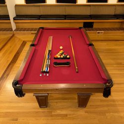 8 ft Pool Table – Solid Wood – Needs Minor Repairs – $375