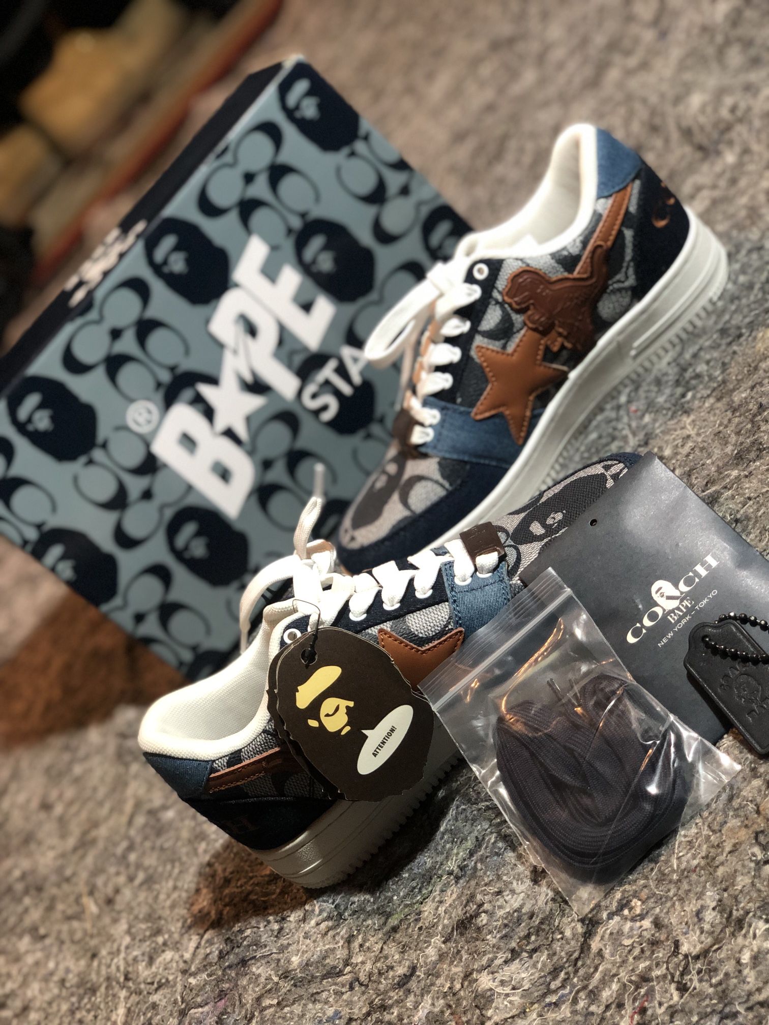 A Bathing Ape Bape Sta Low - Coach Blue