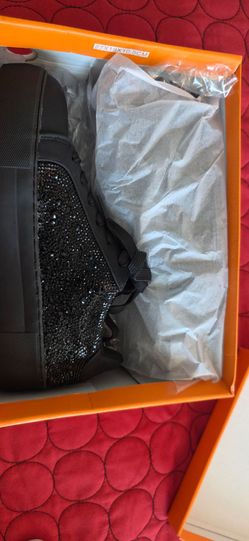 Black platform shimmery sneakers. Size 5.5