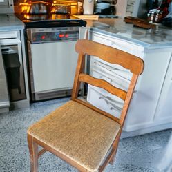Ladder back Walnut Dining Chair Vintage 
