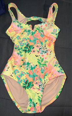 Floral One-Piece Swimsuit with Cutouts