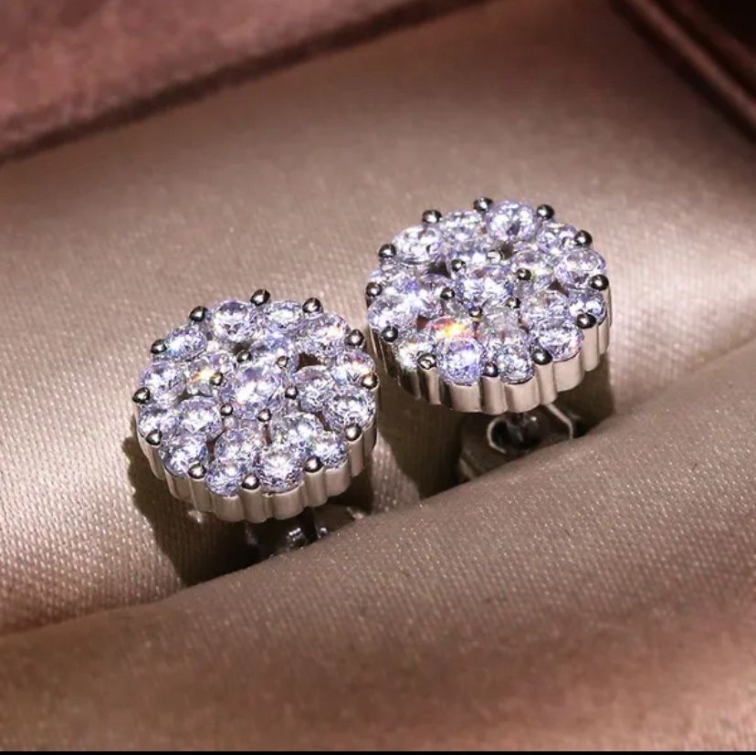 Real Moissanite earrings 100% pass diamond test for men and women 