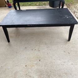 2- Solid Wood Black Entry Table And Coffee Table 