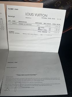 Authentic W Receipt Louis Vuitton Cross body, Last Chance $1050