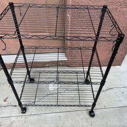 Metal storage rack with wheels 