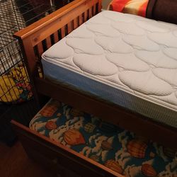 Twin Bed With Slide Out Mattress With Three Drawers