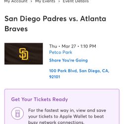 Opening Day Padres Tickets!!!!