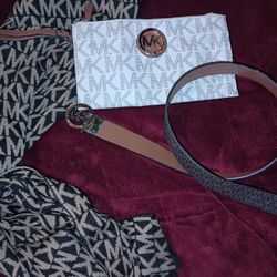 MK Clutch, Scarf, And A Mk Belt With Adjustable Sides  For Matching  Your outfits. 