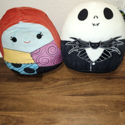 NWT 12" Jack Skellington and 14" Sally Squishmallows circa 2021, Nightmare Before Christmas. Included:
12" NWT Jack Skellington Squishmallow from Nigh