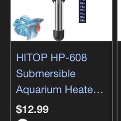 Aquarium Heater Submersible Fish Tank Heater