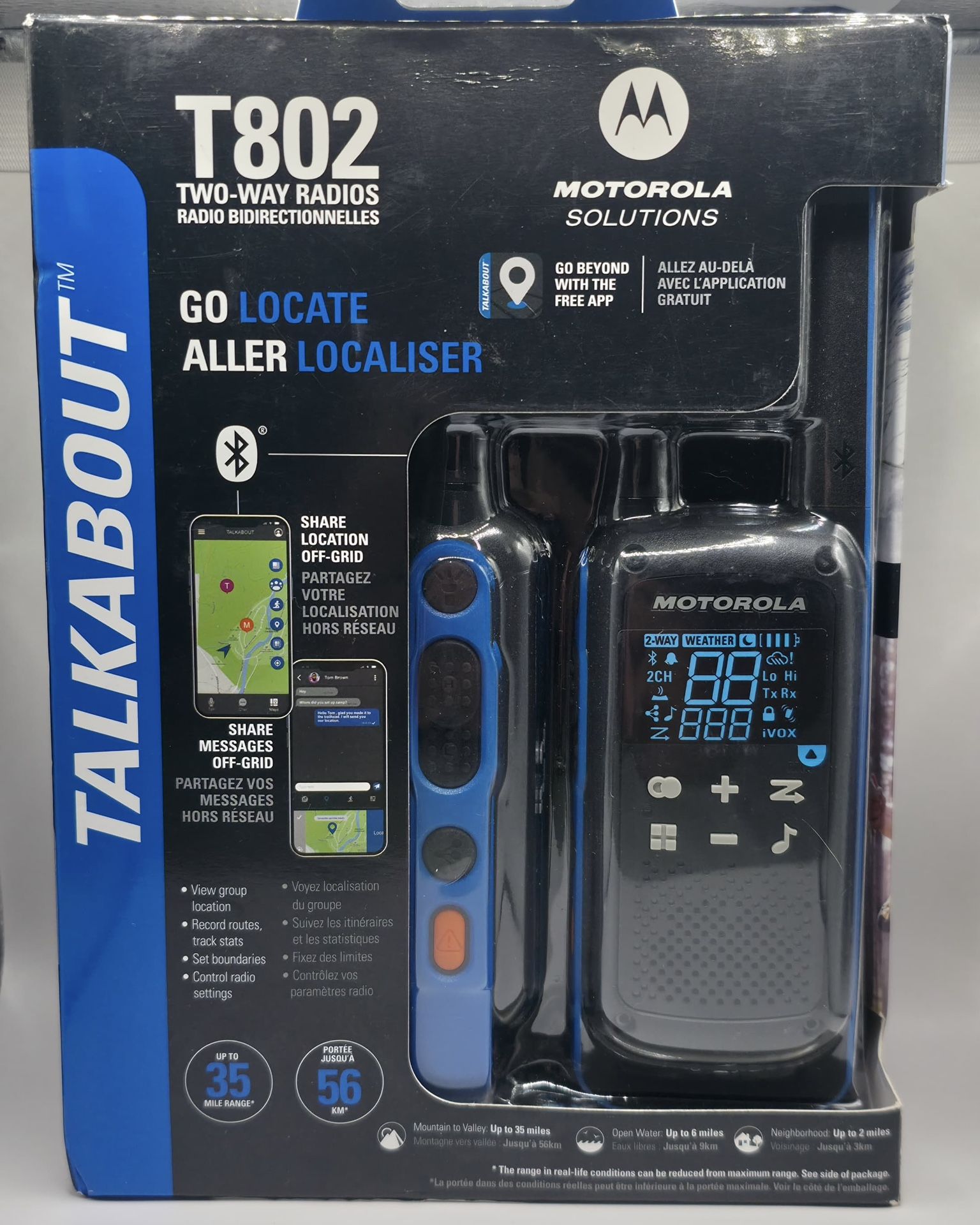 Motorola Talkabout T802 Two-Way Radios (2 Pack) – Open Box, Unused, Sealed Batteries