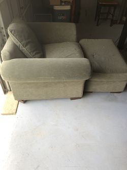 Green chair and ottoman