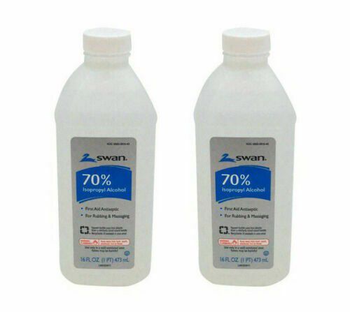 (2) 70% Isopropyl Rubbing Alcohol 16oz ounce - PACK OF 2 Swan YOU GET 32 Oz.