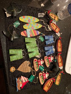 Kurt Adler Christmas beach ornaments