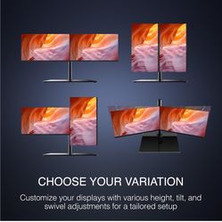 Dual Monitor Workstation – Two 21.5" Full HD Screens, VESA Mount, 1920x1080, 75Hz, Tilt Adjustable, HDMI/VGA, Slim Bezel – Ideal for Home, Office, Pro