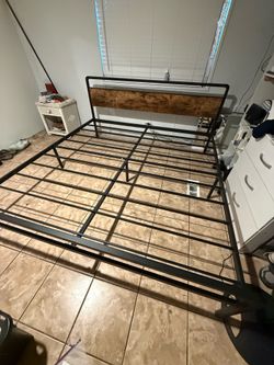 King size bed frame and mattress