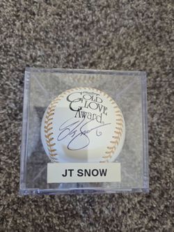 JT Snow signed Gold Glove ball