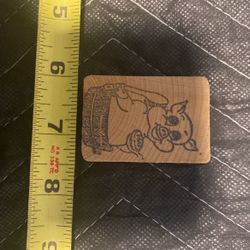 Vintage Pig Rubber Stamp