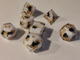 Black Cat Polyhedral RPG Dice Set