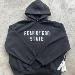 Fear of God Essentials Jet Black hoodie