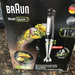 New Braun MultiQuick7 3-1 Immersion Blender with food processor. Stick blender good for chopping, whisking, beating etc. powerful   