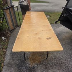 Table Wood Folding Party Event 8 Ft X 3 Ft Table Plywood Headuty 