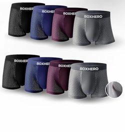 Boxhero [2026 Upgrade Bamboo Boxer Briefs- Breathable Mens Underwear, Built-in with 3D Pouch Comfortable Underwear for Men