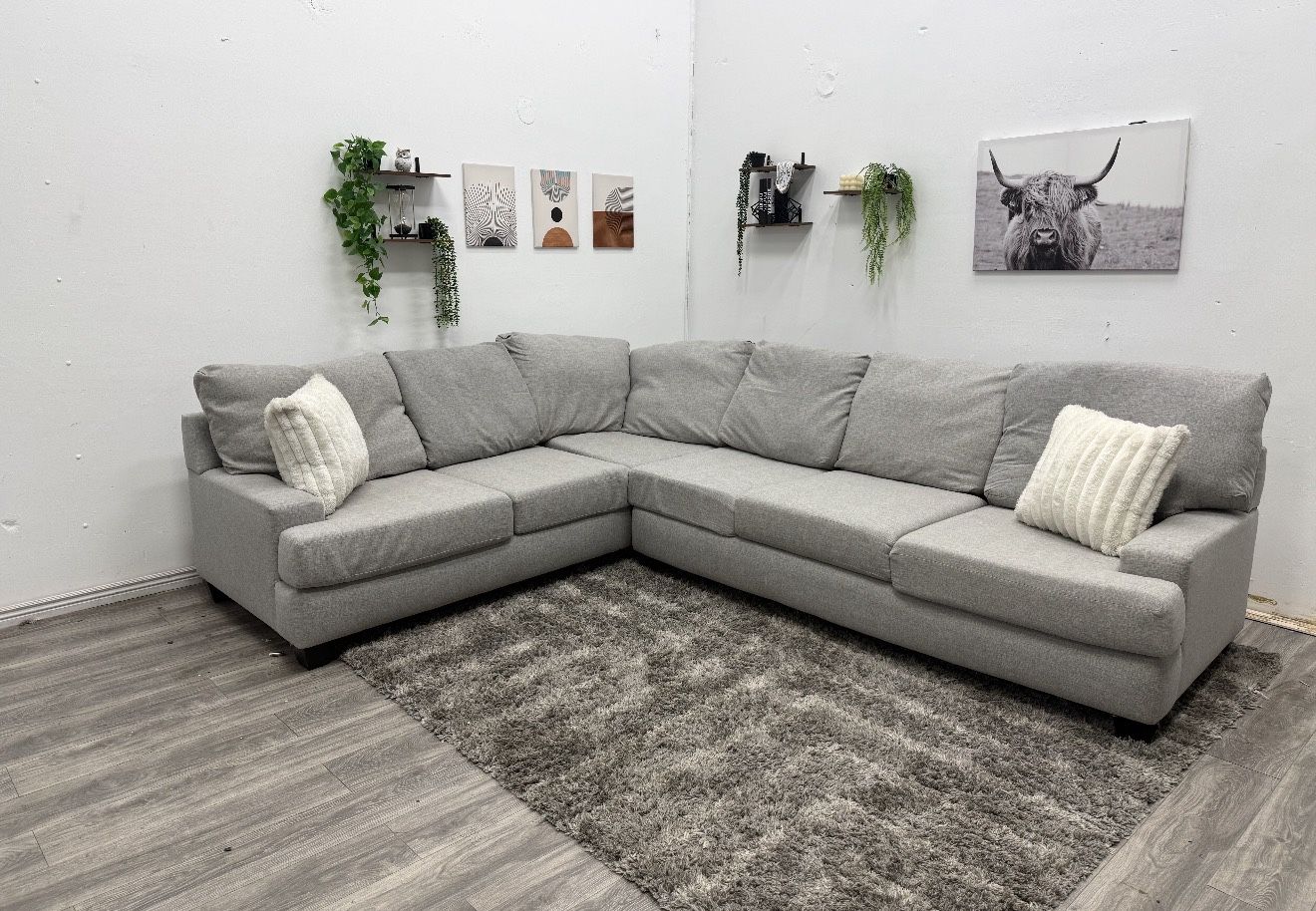 Grey Sectional Couch - Free Delivery