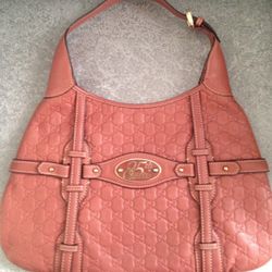 Large Soft Pink Real Leather Shoulder Bag 