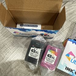 New Box of 63 XL Black and Tri-Color Printer Ink Cartridges