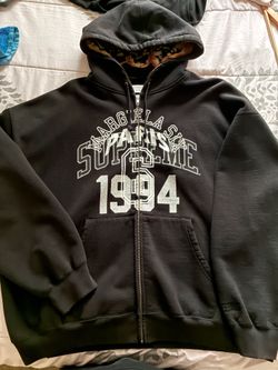 Supreme MM6 zip-up Hooded sweatshirt(Black)