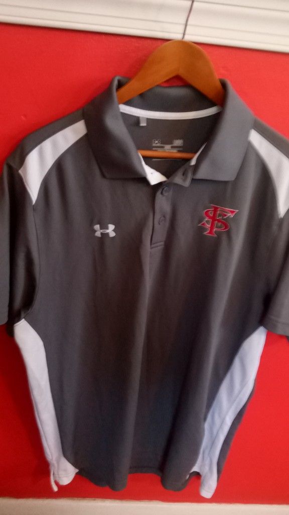 UNDER ARMOR POLO SHIRT with FRIENDS SCHOOL LOGO..... CHECK OUT MY PAGE FOR MORE ITEMS