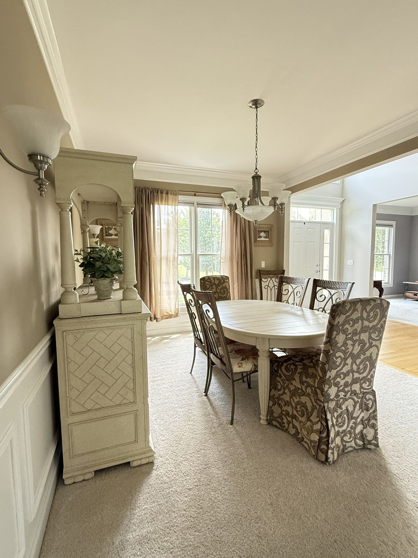 Dining Table Set w/ Buffet-Hutch