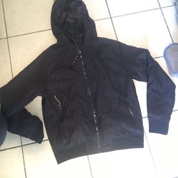 CSG US Small Black Windbreaker Jacket With Hoodie[Men]