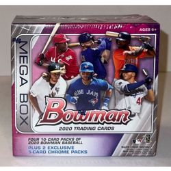 2020 Bowman Baseball Mega Box Brand New & Factory Sealed MLB Cards 