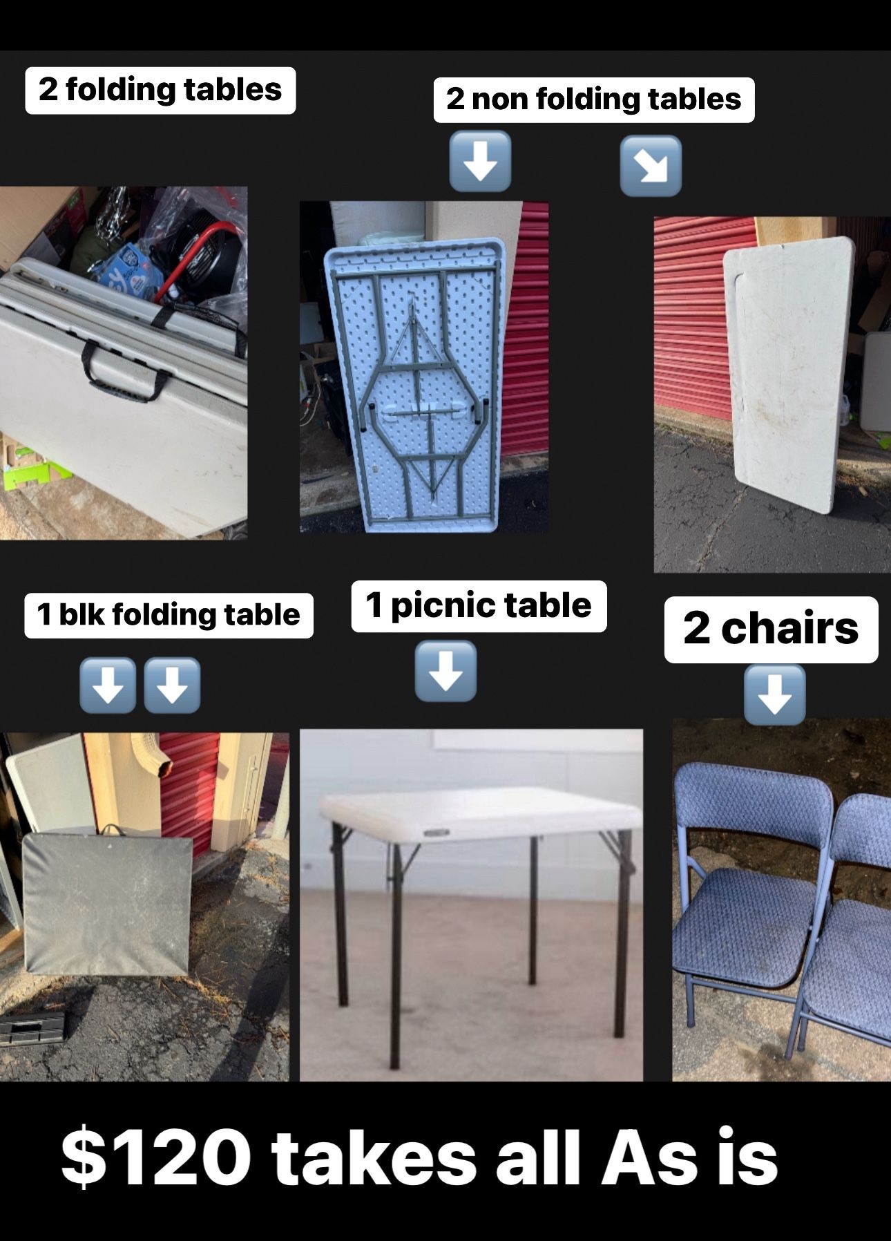 6 Folding Tables