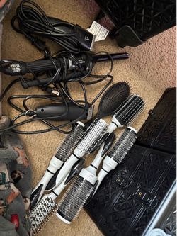 cosmetology brushes, electronic razor and curling wand