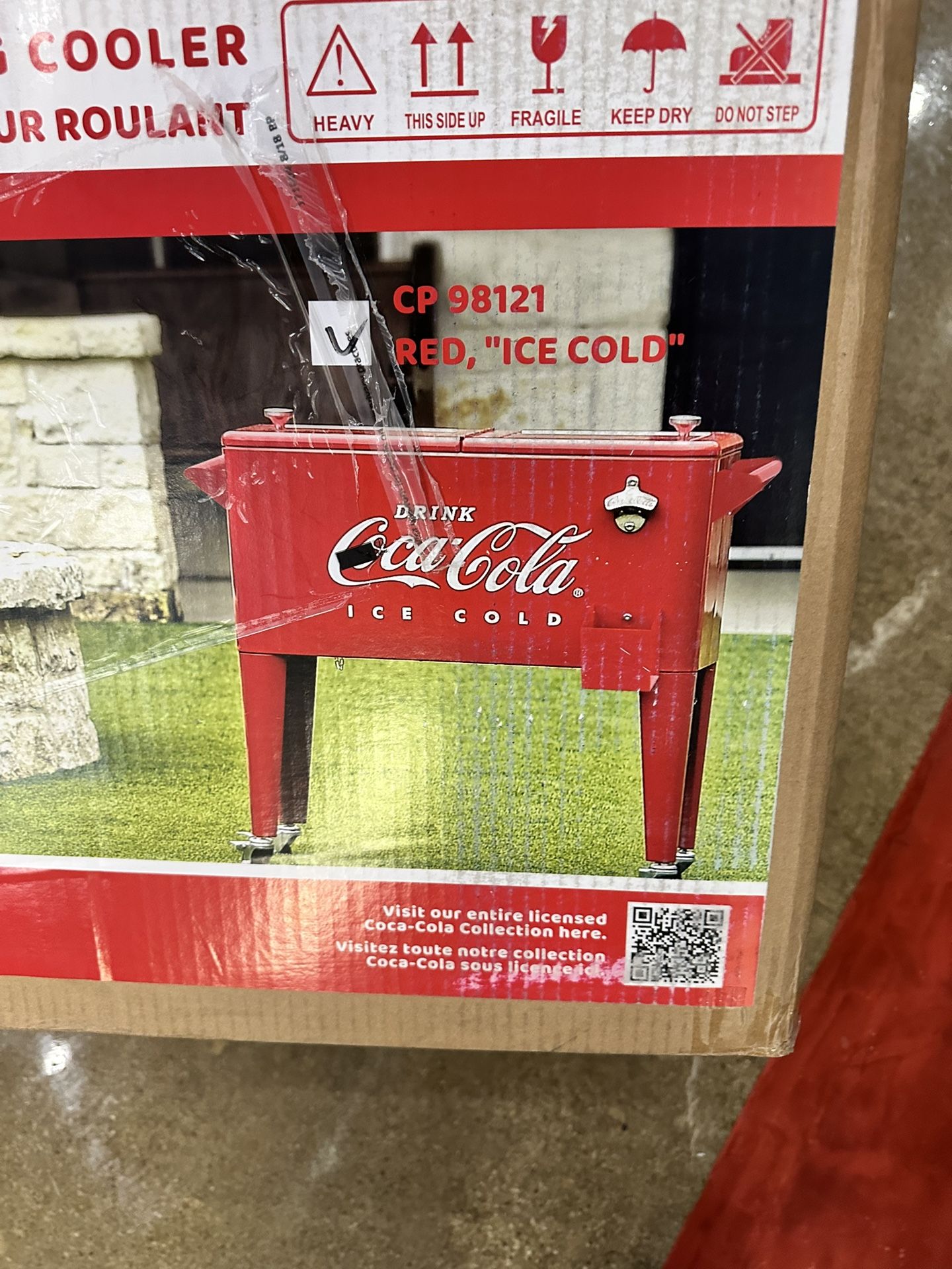 Coca Cola 80 QT Rolling Cooler - Red