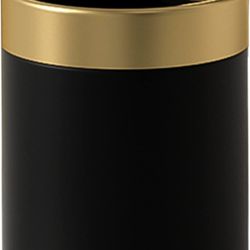 JILLICK Small Trash Can with Lid, Mini Desk Trash Can, 1.5 Liter / 0.4 Gallon Small Metal Garbage Can for Countertop Coffee Bar, Black 