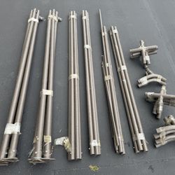 Steel Scaffolding System Parts Lot – Pipes, Connectors, Braces